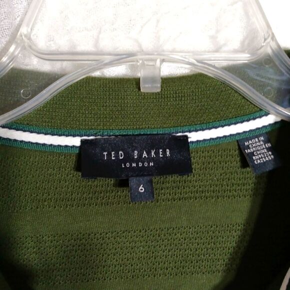 Ted Baker Green Penine Textured Polo Shirt Size 6 - Picture 6 of 8